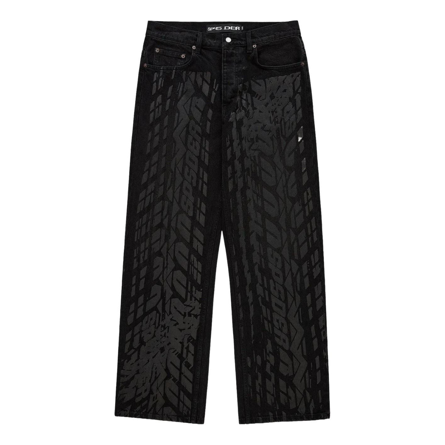 Sp5der Burnout Denim Jean 'Black' PA005FW25BLK