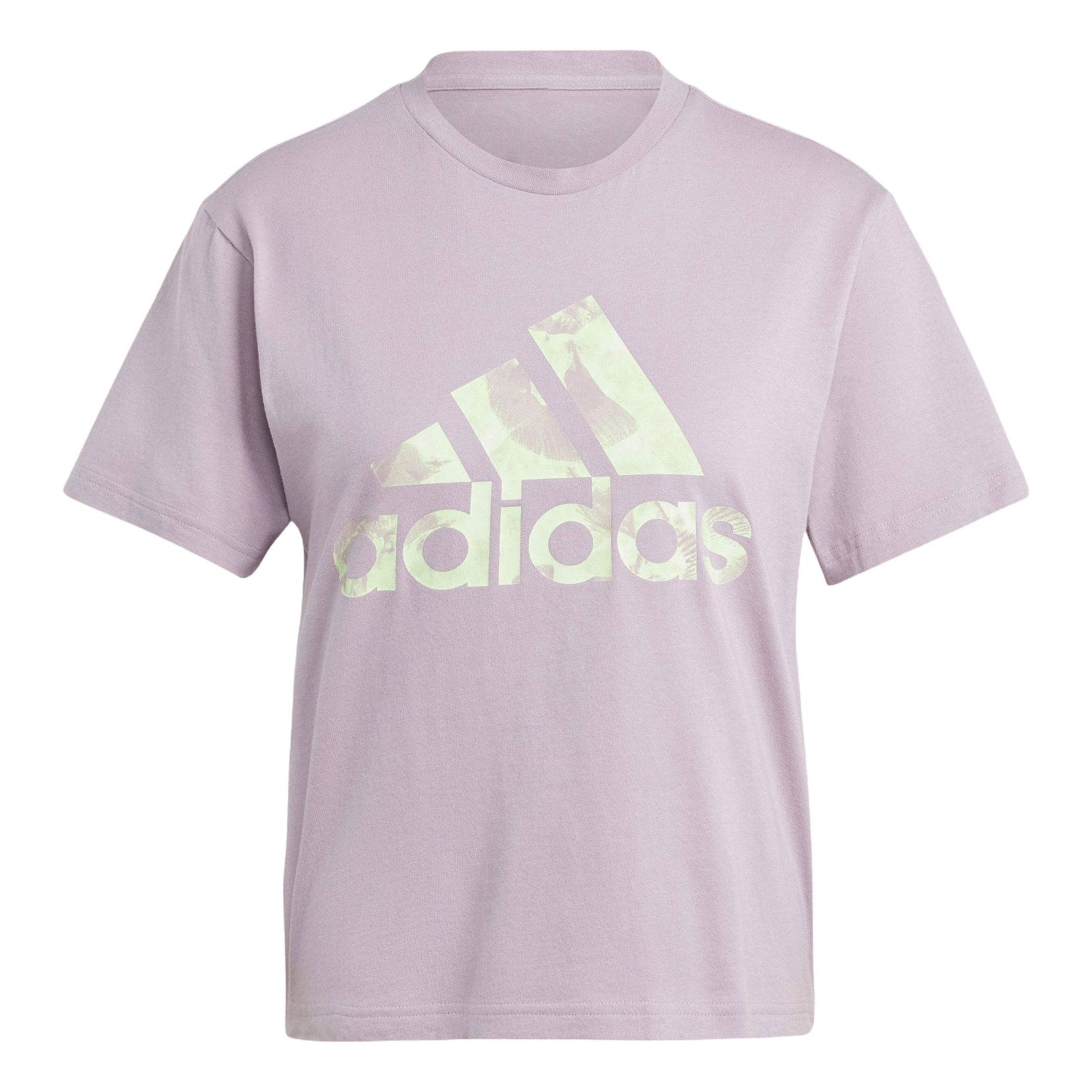 (WMNS) adidas Floral Big Logo T-shirt Asia Sizing 'Light Purple' IS4256