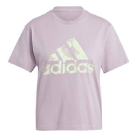 (WMNS) adidas Floral Big Logo T-shirt Asia Sizing 'Light Purple' IS4256