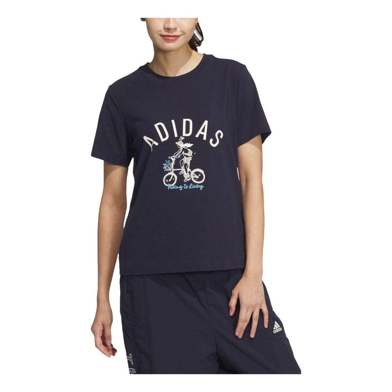 (WMNS) adidas Graphic T-Shirt Asia Sizing 'Navy' JM4960