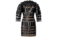 LOUIS VUITTON Satin Stripes Embroidered Mini Dress