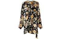 SAINT LAURENT Draped Floral Patterned Dress