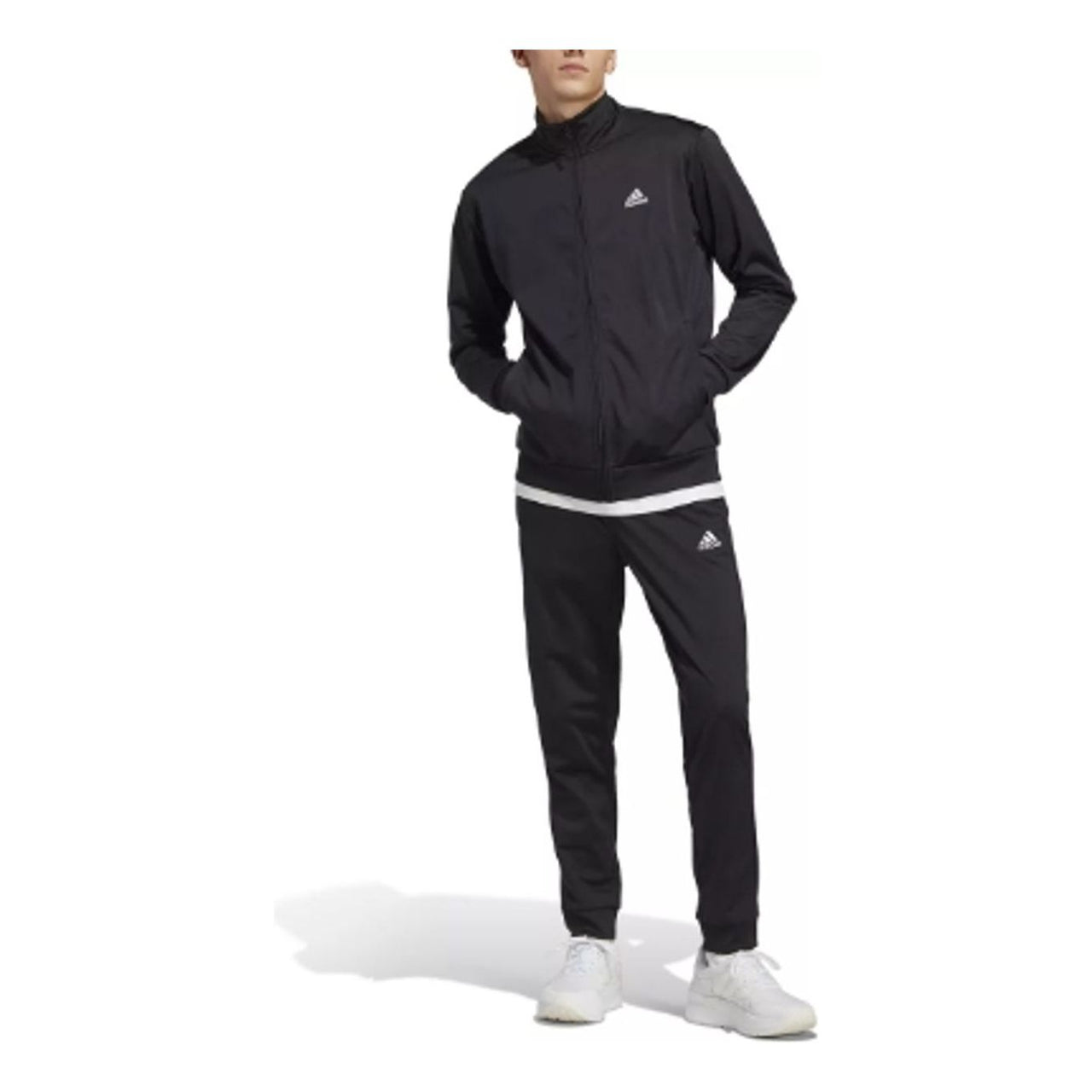 adidas Linear Logo Tricot Track Suit Asia Sizing 'Black' IC6775