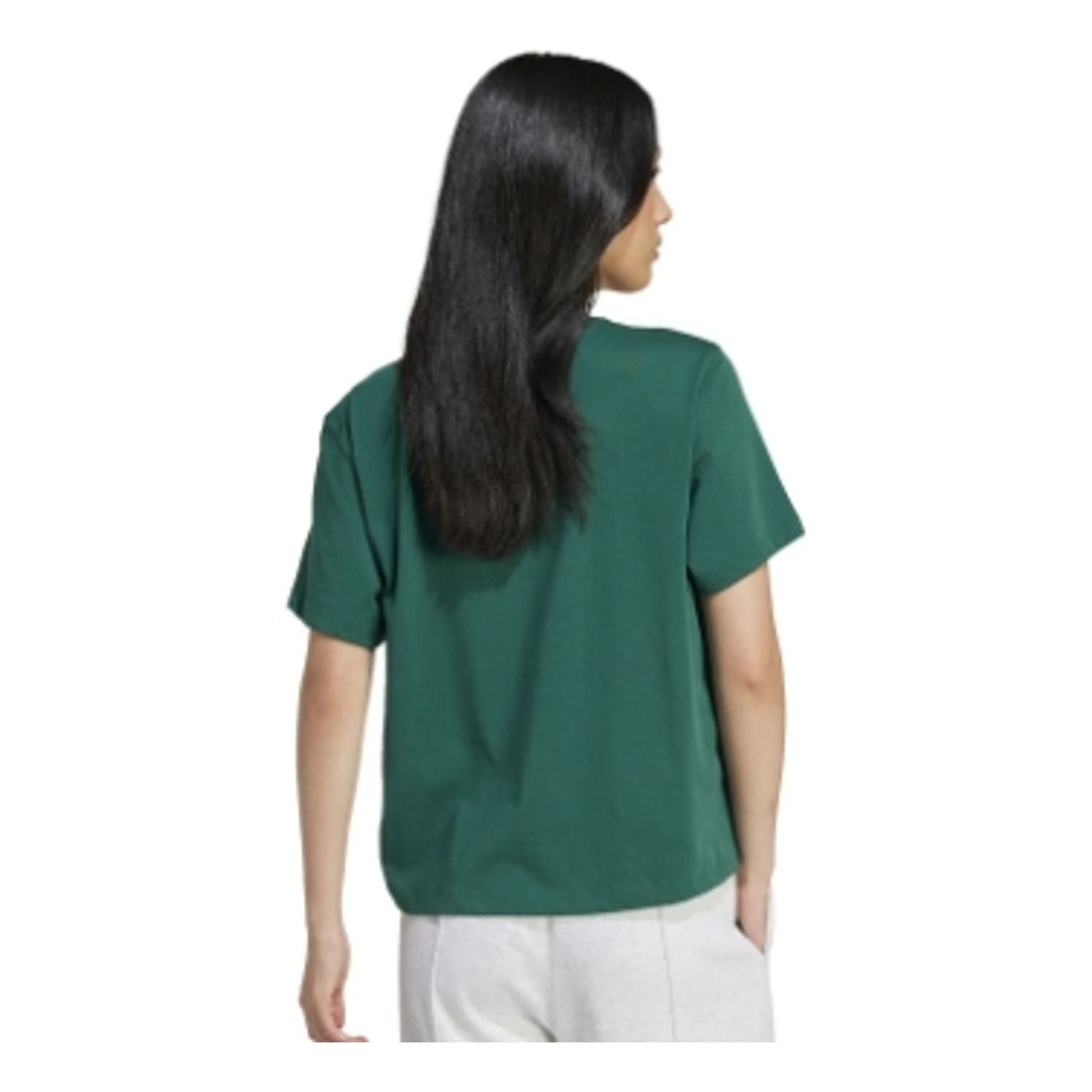 (WMNS) adidas Adicolor Trefoil Boxy T-Shirt Asia Sizing 'Green White' IN8434