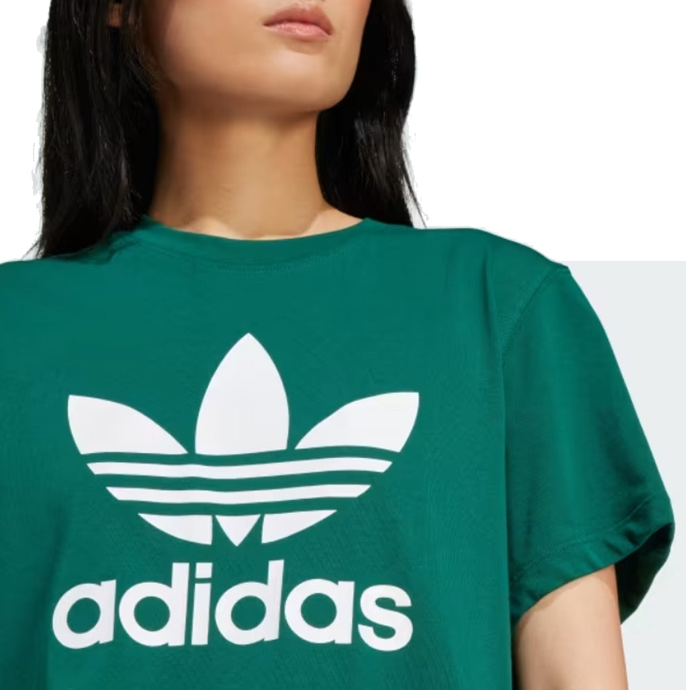 (WMNS) adidas Adicolor Trefoil Boxy T-Shirt Asia Sizing 'Green White' IN8434