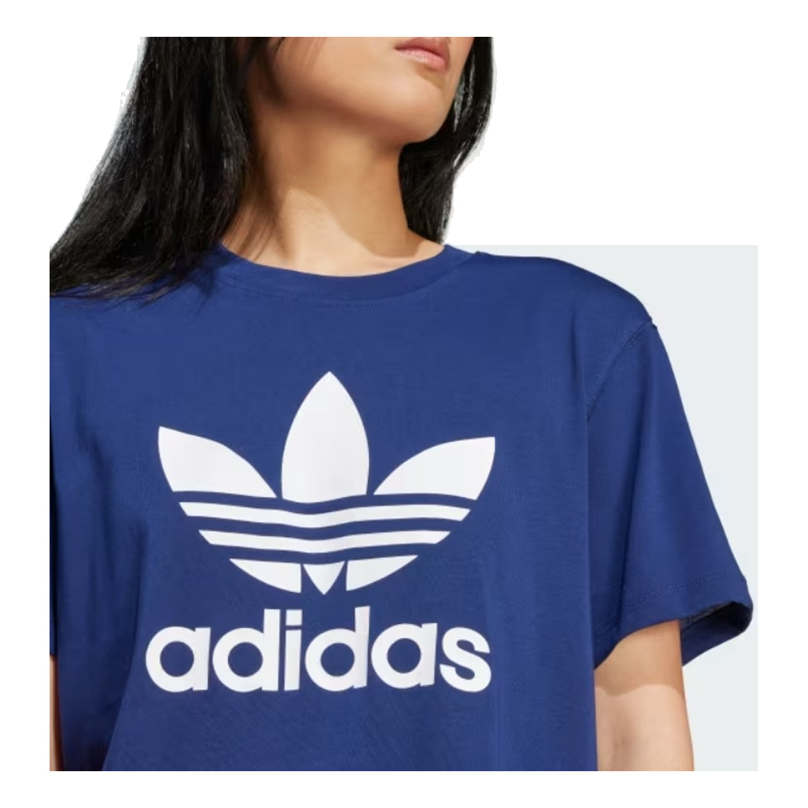 (WMNS) adidas Adicolor Trefoil Boxy T-Shirt Asia Sizing 'Navy White' IN8440