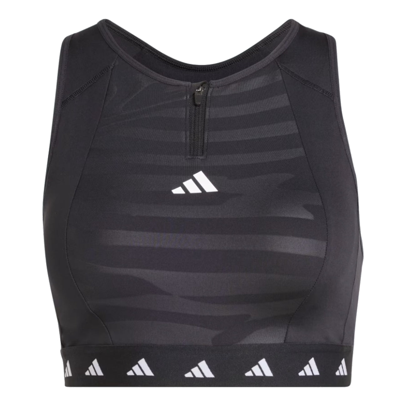 (WMNS) adidas Powerimpact Training Techfit Zip Bra Asia Sizing 'Black White' IN6926