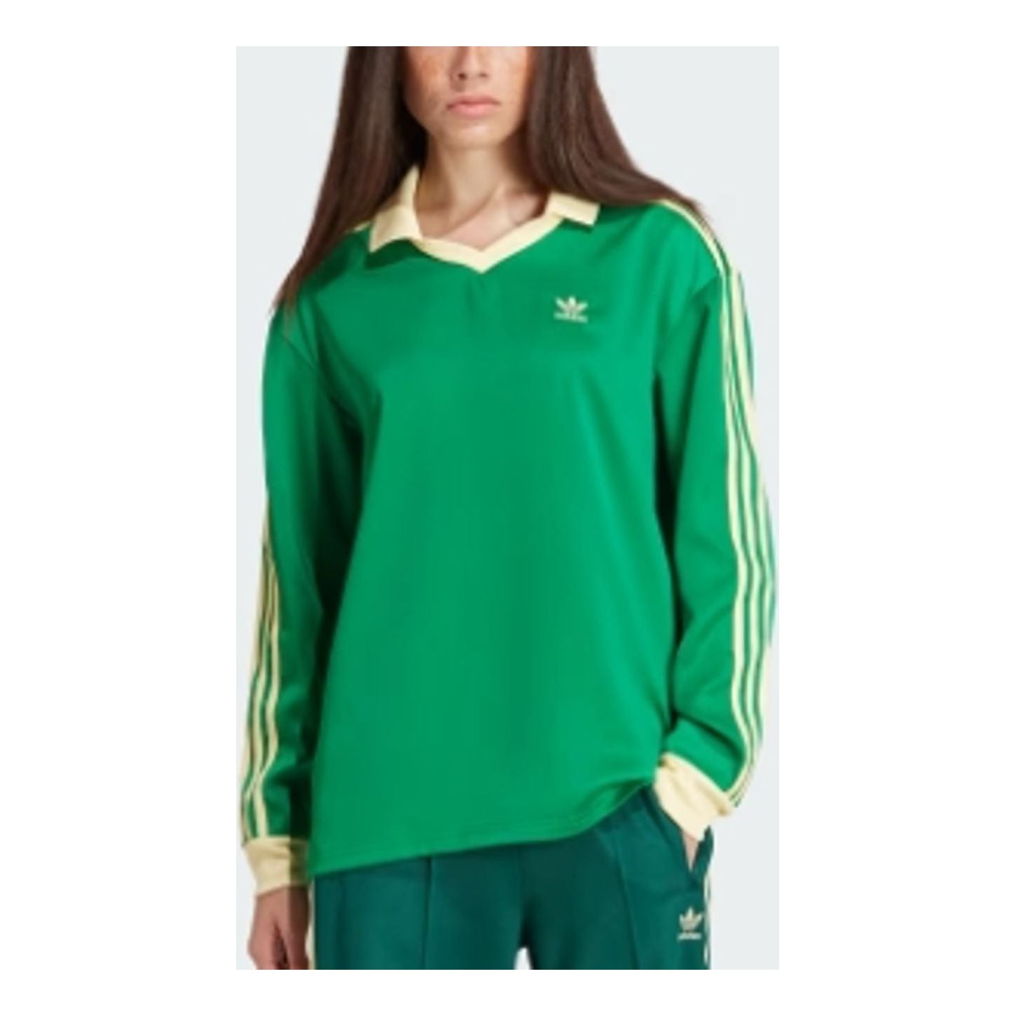 (WMNS) adidas 3-Stripes Satin Long Sleeve T-Shirt Asia Sizing 'Green' IR6102
