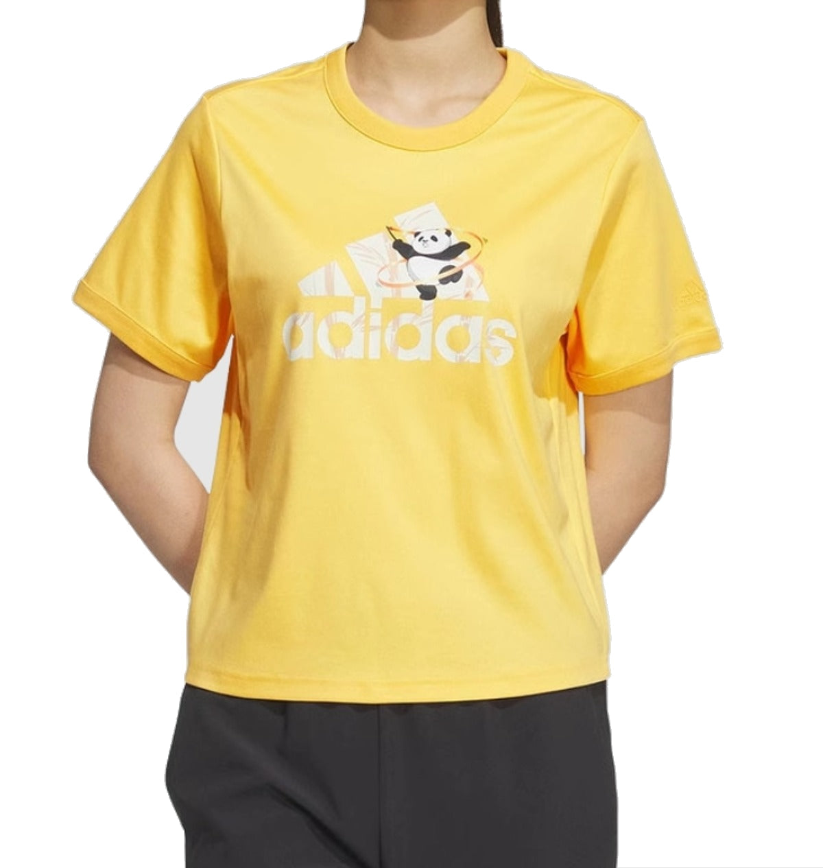 (WMNS) adidas China T-Shirt Asia Sizing 'Yellow White' JI6864