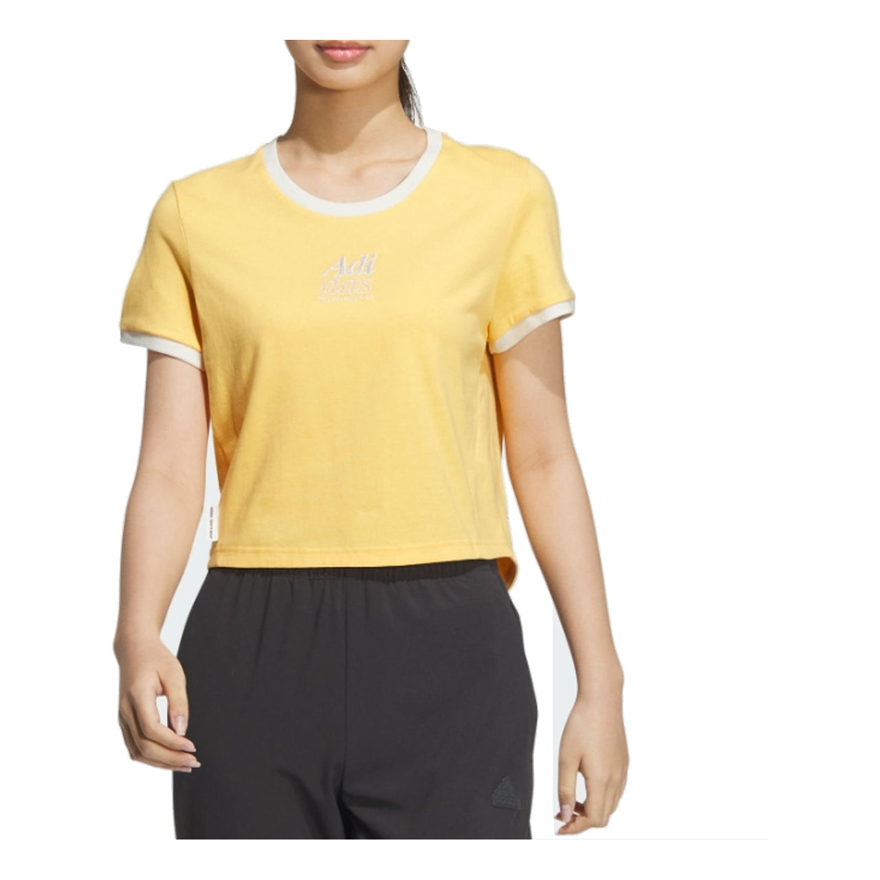 (WMNS) adidas Small Logo T-Shirt Asia Sizing 'Yellow' JI6879