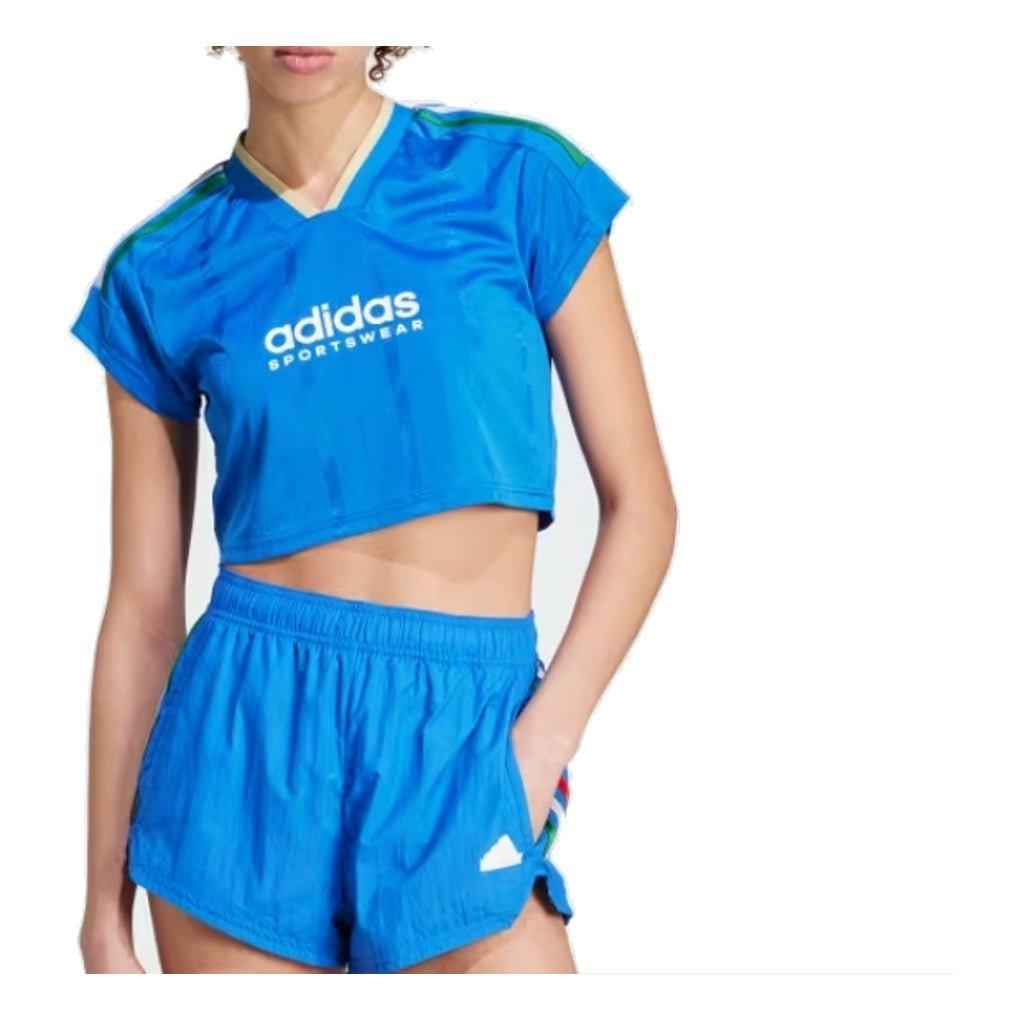 (WMNS) adidas Tiro Cut 3-Stripes Crop Jersey Asia Sizing 'Blue White' IX9562