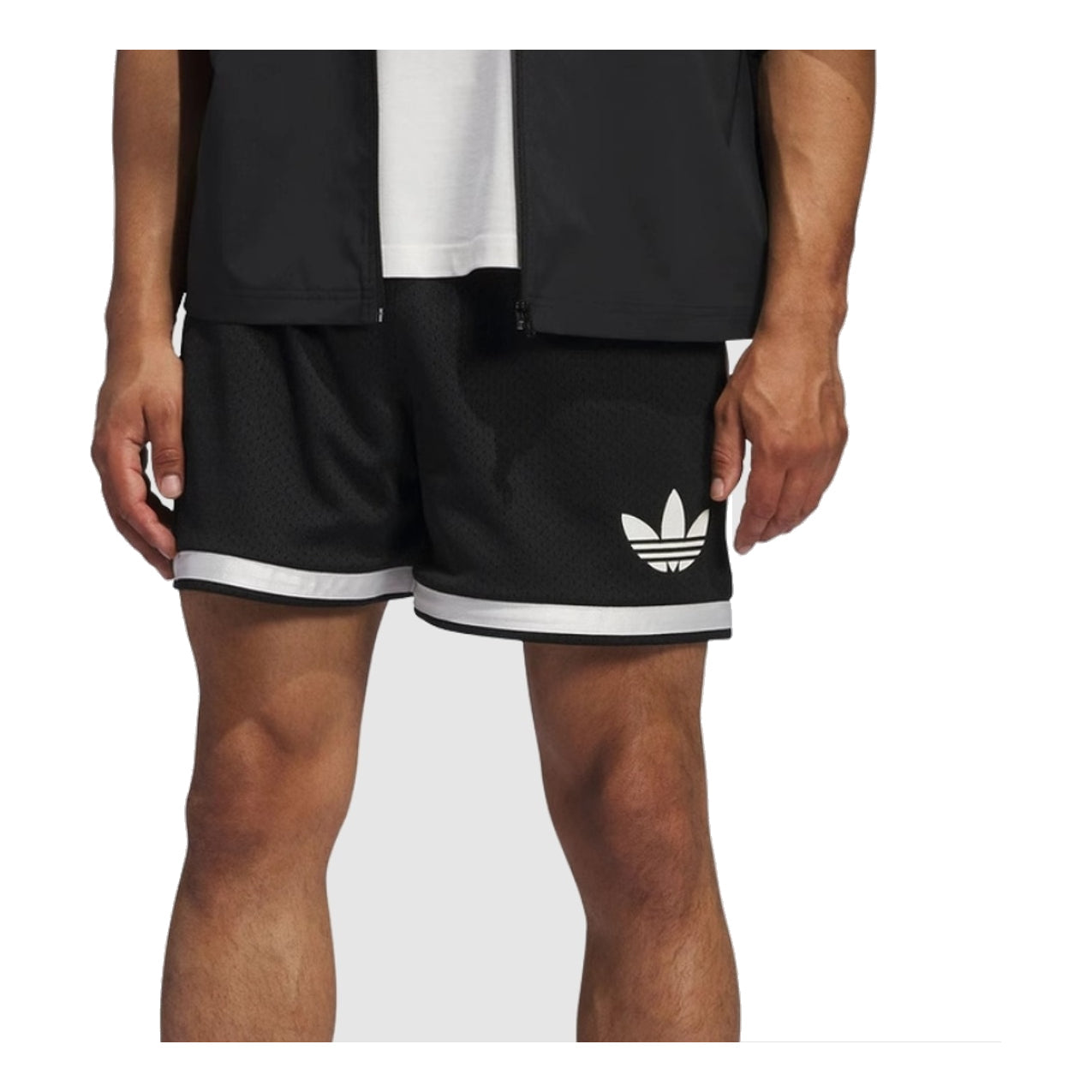 adidas Originals Classic Mesh Comfort Shorts Asia Sizing 'Black White' IY7387