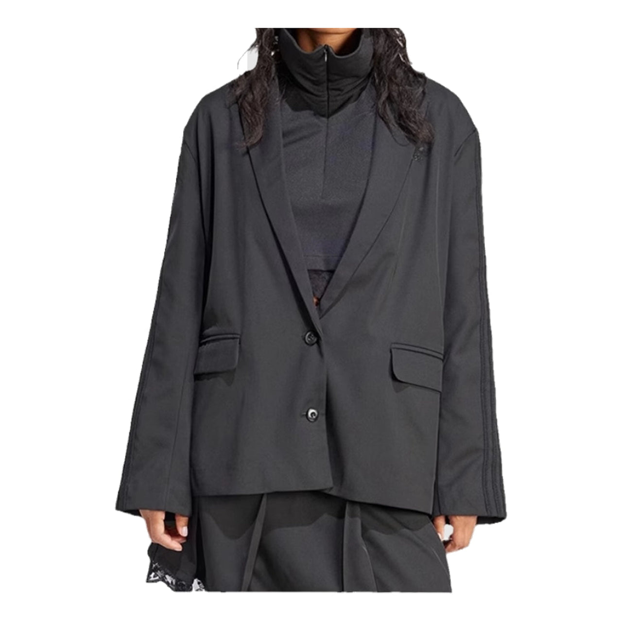 (WMNS) adidas Oversized Blazer Asia Sizing 'Black' IY9017