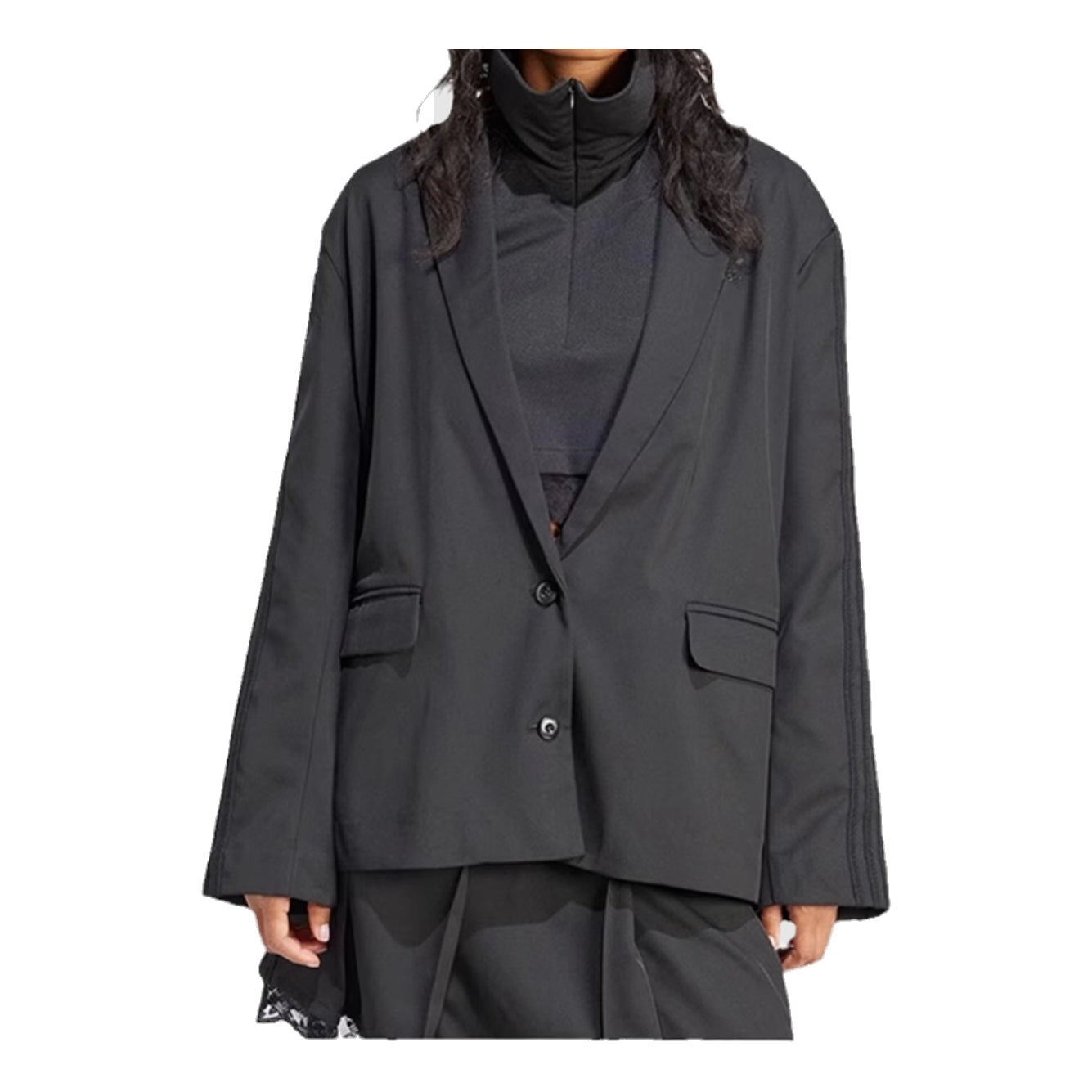 (WMNS) adidas Oversized Blazer Asia Sizing 'Black' IY9017