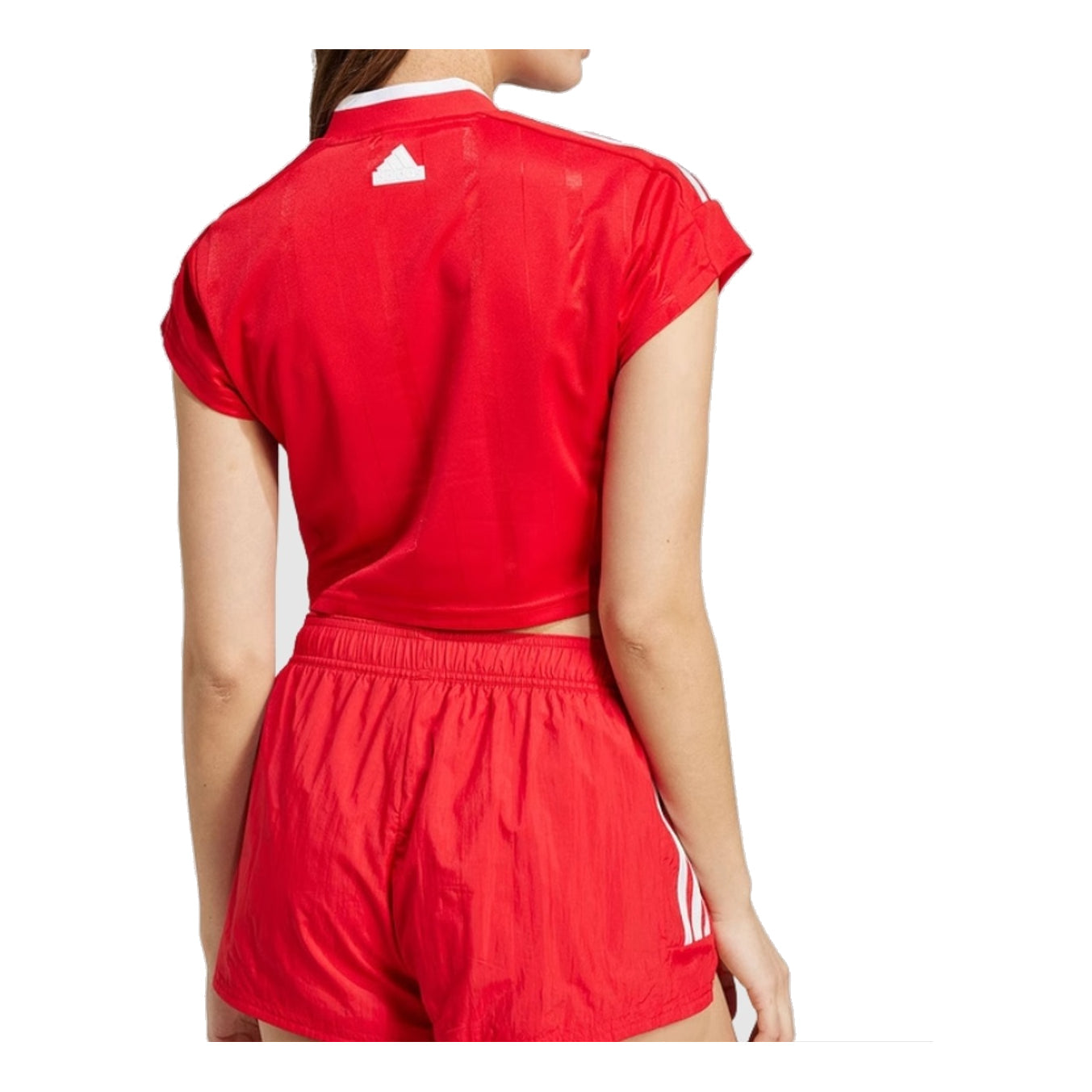 (WMNS) adidas Tiro Cut 3-Stripes Crop Jersey Asia Sizing 'Red White' IZ2084