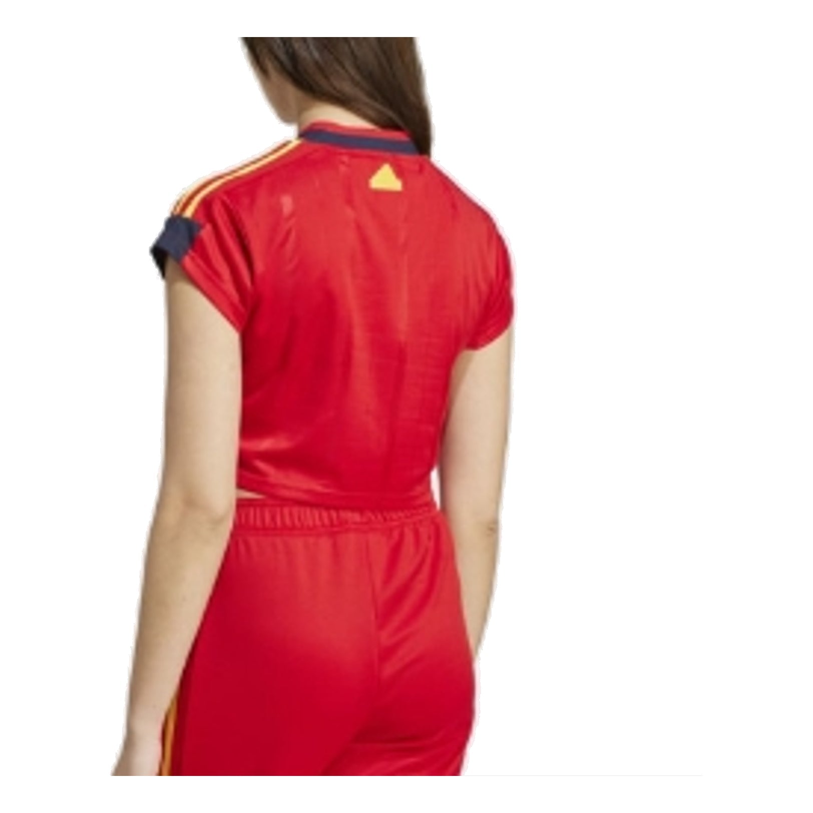 (WMNS) adidas Tiro Cut 3-Stripes Crop Jersey Asia Sizing 'Red Black' IZ2091