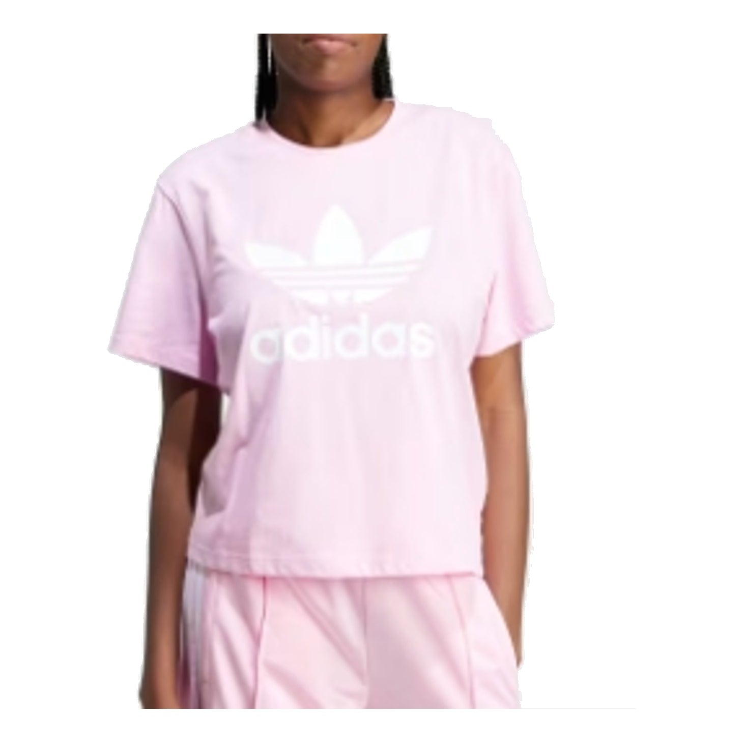 (WMNS) adidas Adicolor Trefoil Boxy T-Shirt Asia Sizing 'Pink White' IN2492