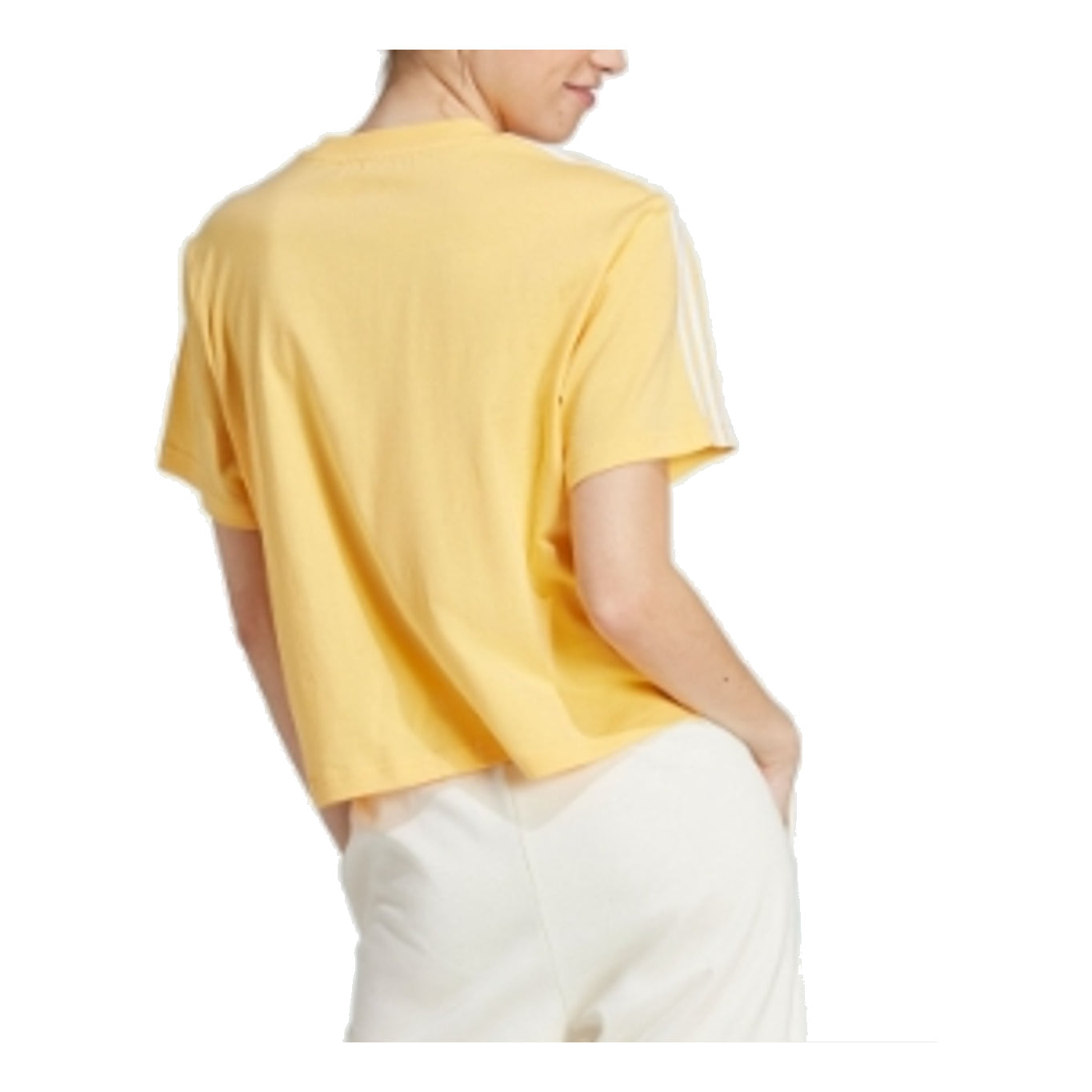 (WMNS) adidas Essential T-Shirt Asia Sizing 'Yellow White' IS1575