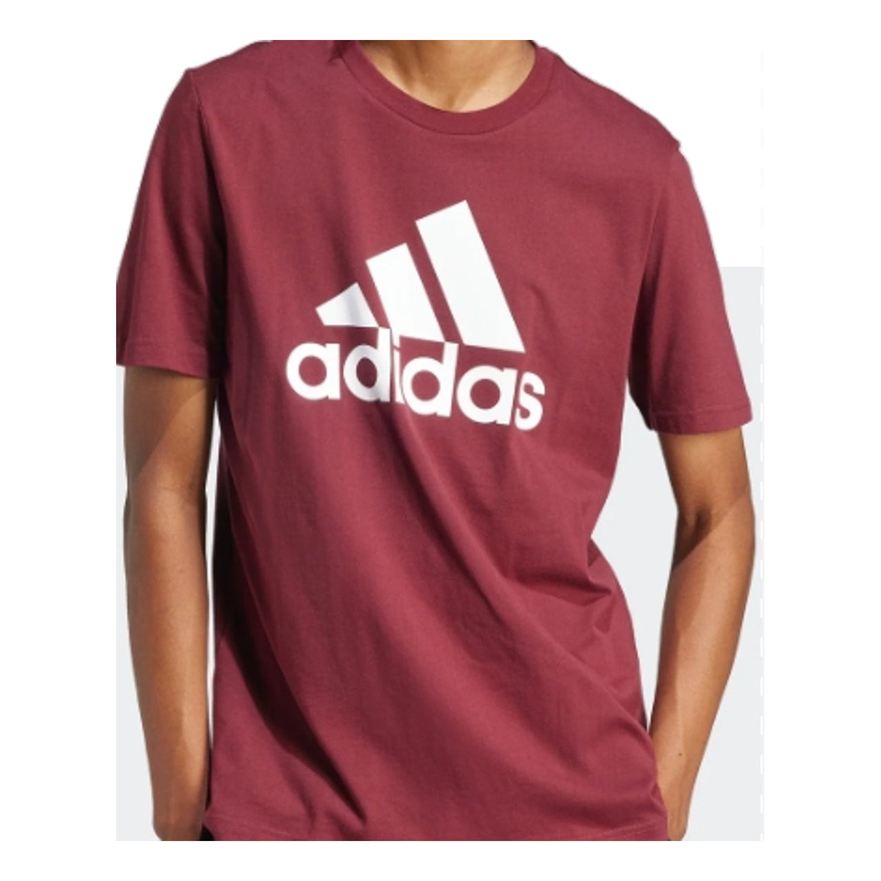 adidas Essentials Single Jersey Big Logo T-Shirt Asia Sizing 'Burgundy' IS1301