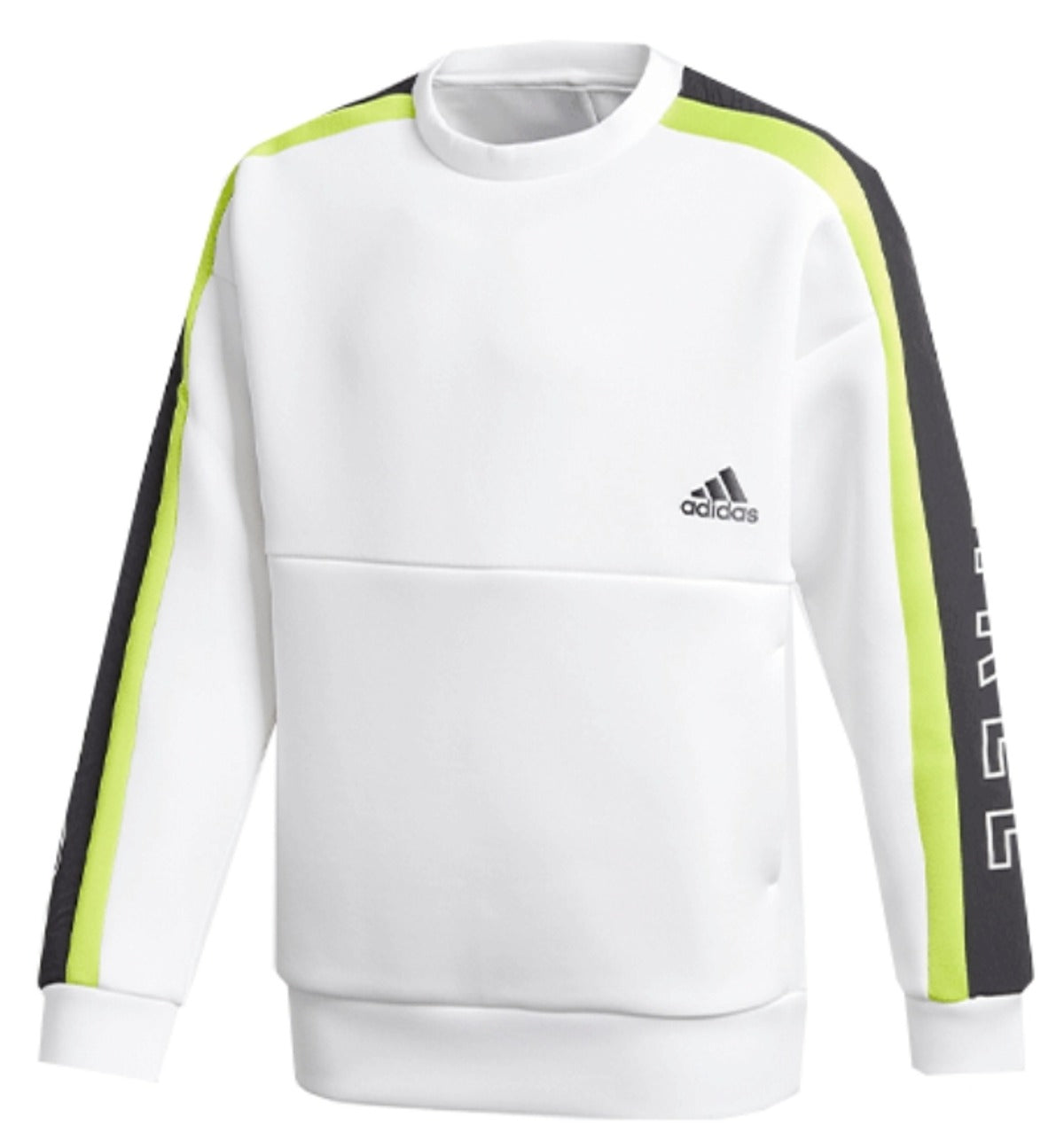 (GS) adidas Authentic Training Sports Sweatshirt Asia Sizing 'White Black Green' GD9209