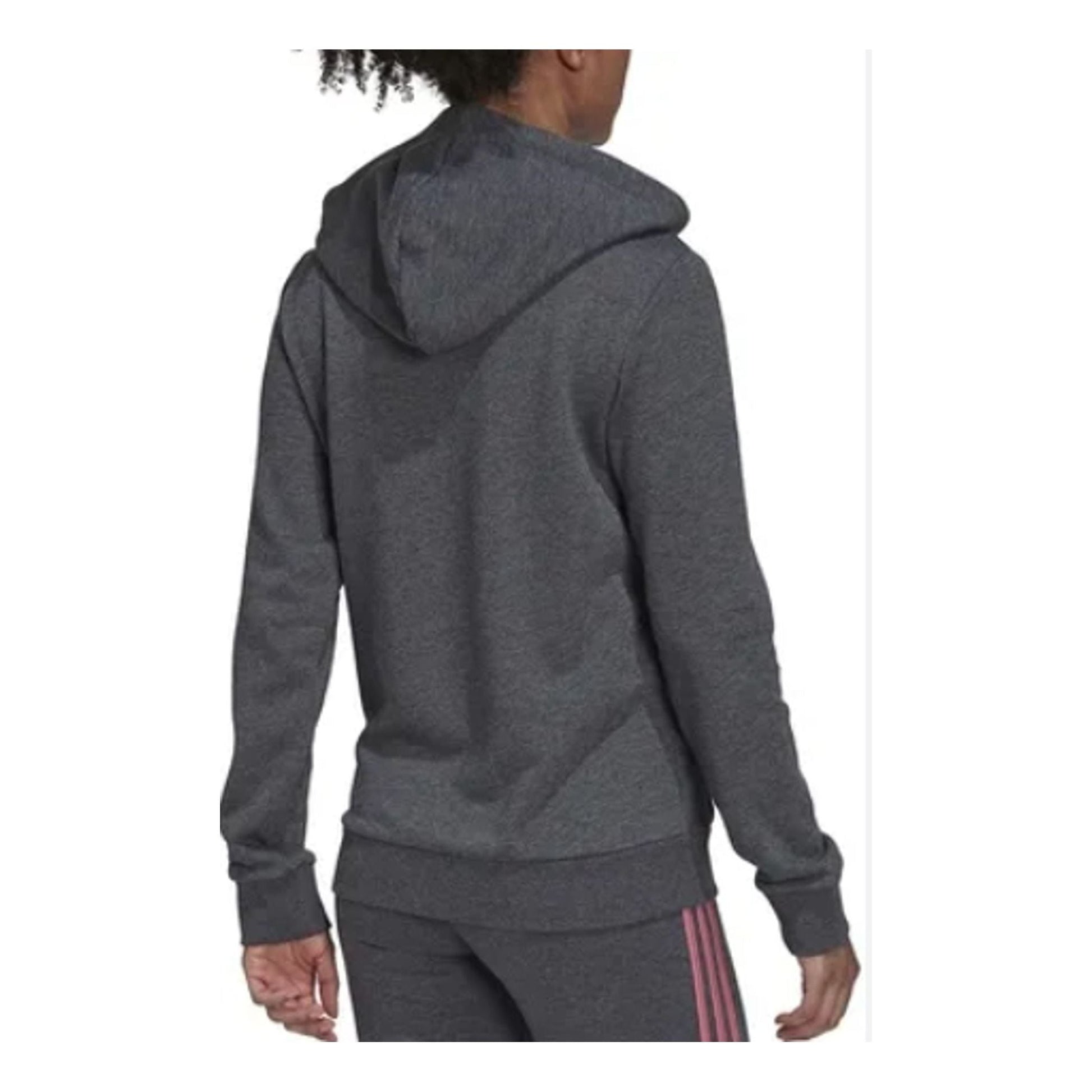 (WMNS) adidas Essentials Logo Full-Zip Hoodie Asia Sizing 'Grey Pink' H07750