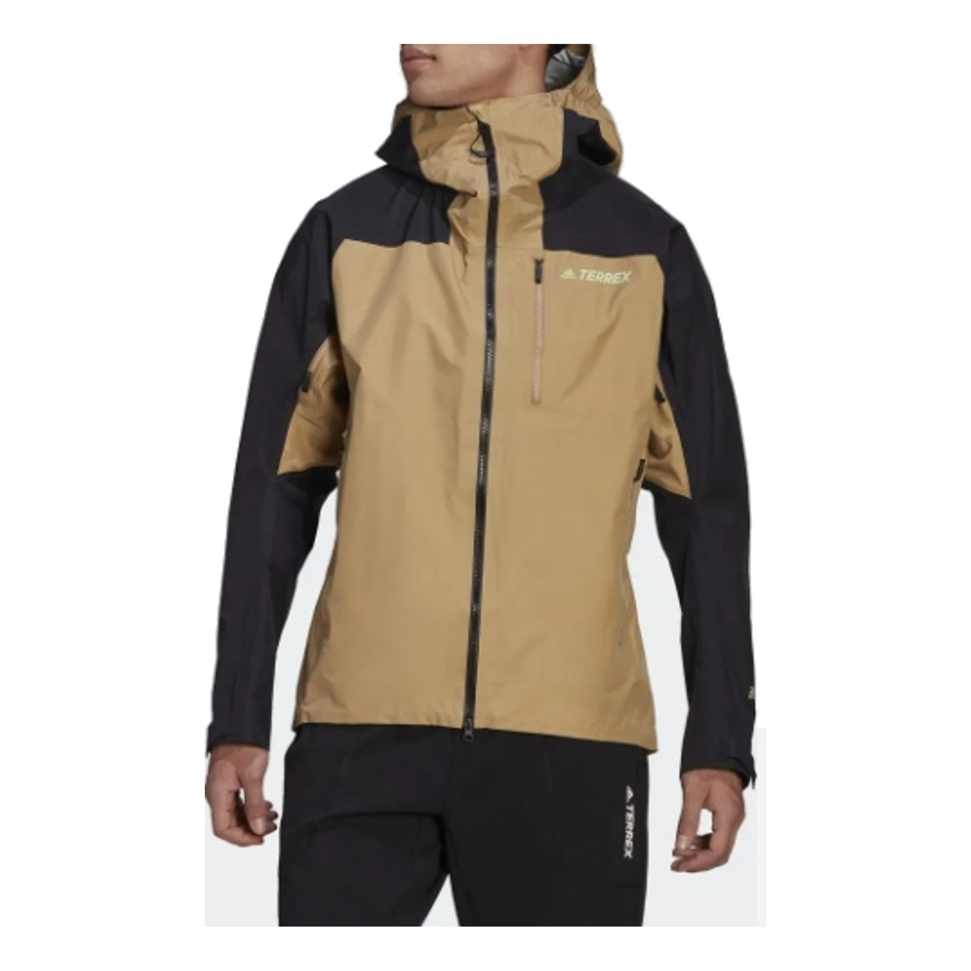 adidas Terrex Techrock GORE-TEX PRO Rain Jacket Asia Sizing 'Tan Black' HA5517