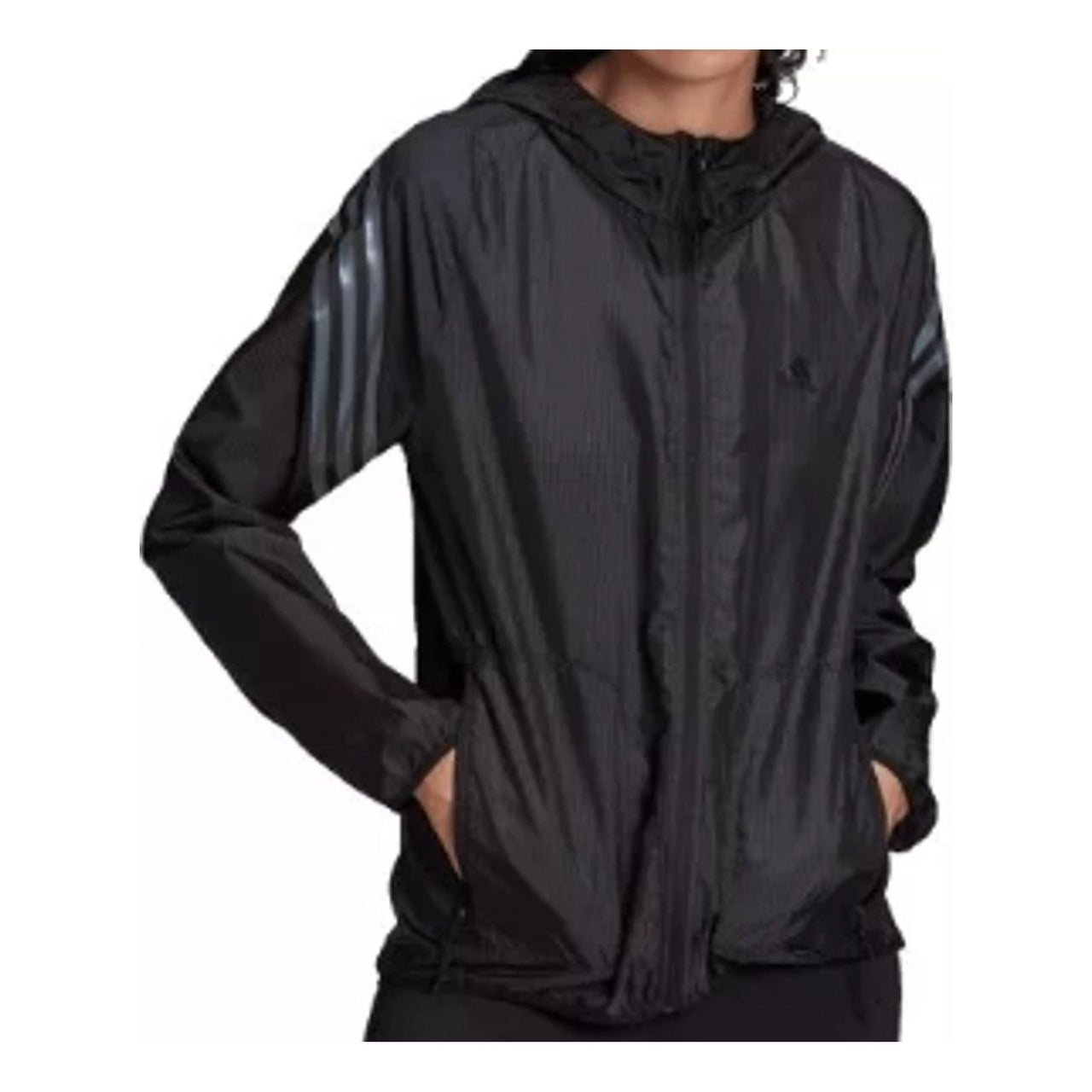 (WMNS) adidas Run Icons 3-Stripes Hooded Running Windbreaker Asia Sizing 'Black' HC7976