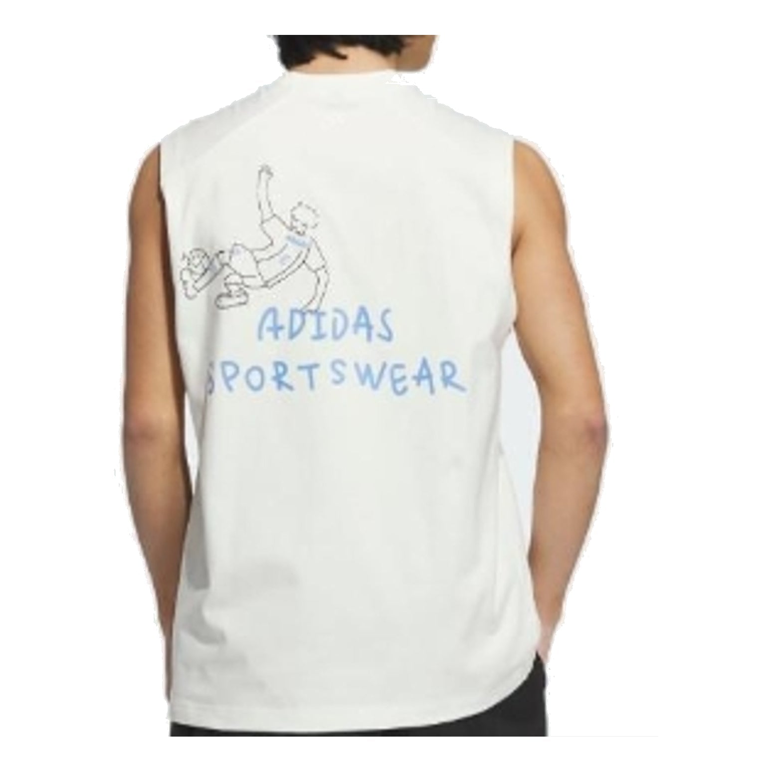 adidas Graphic Tank Top Asia Sizing 'White Blue' JP2642