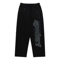 Sp5der Rhinestone Punk V2 Sweatpant 'Black' SB027SS26BLK