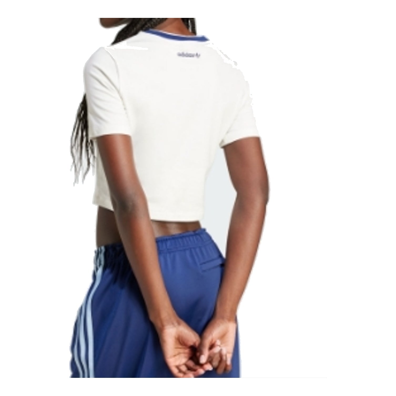 (WMNS) adidas Graphic Badge Slim 3-Stripes T-Shirt Asia Sizing 'White Blue' IX3532