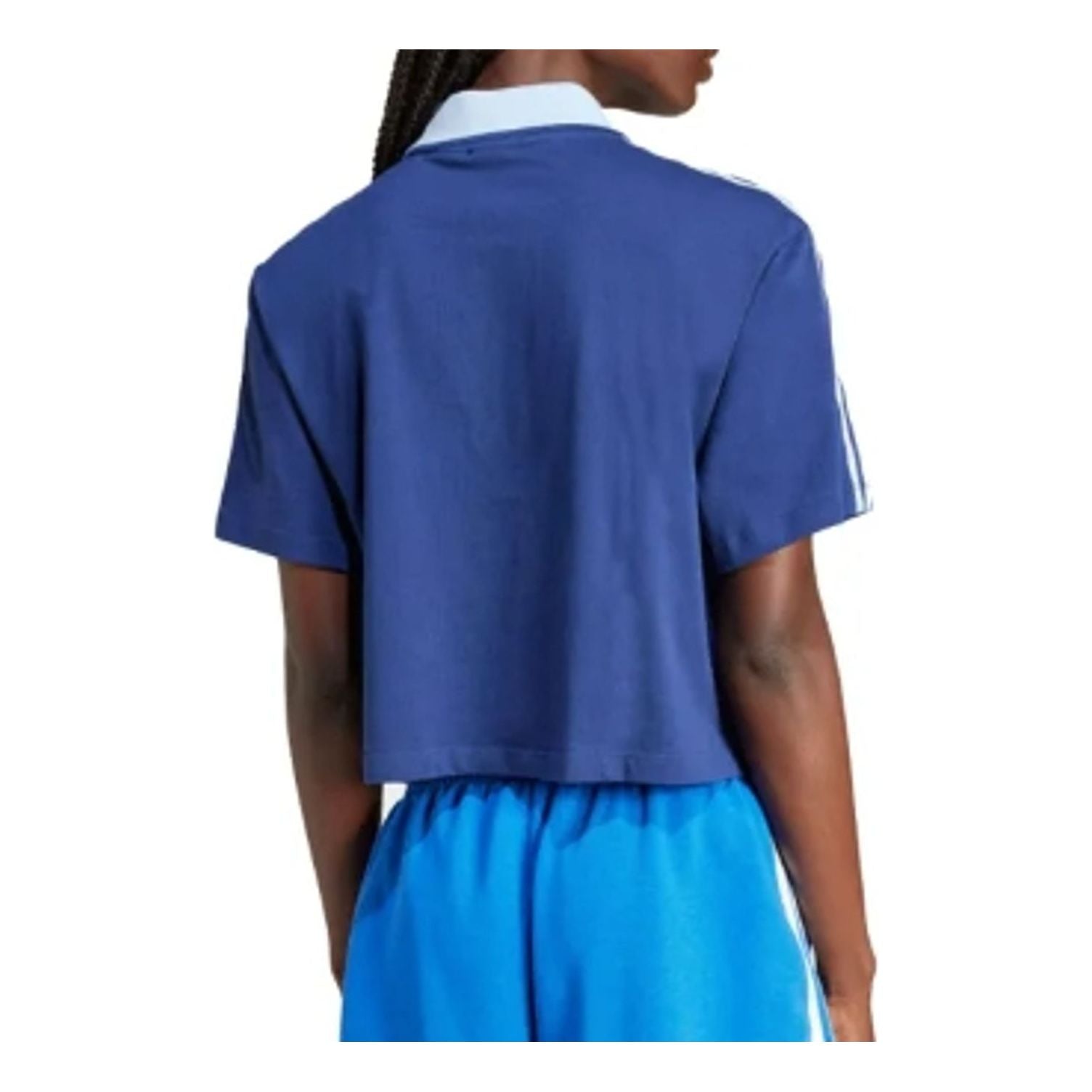 (WMNS) adidas Loose Crop Polo Shirt Asia Sizing 'Blue' IX3543