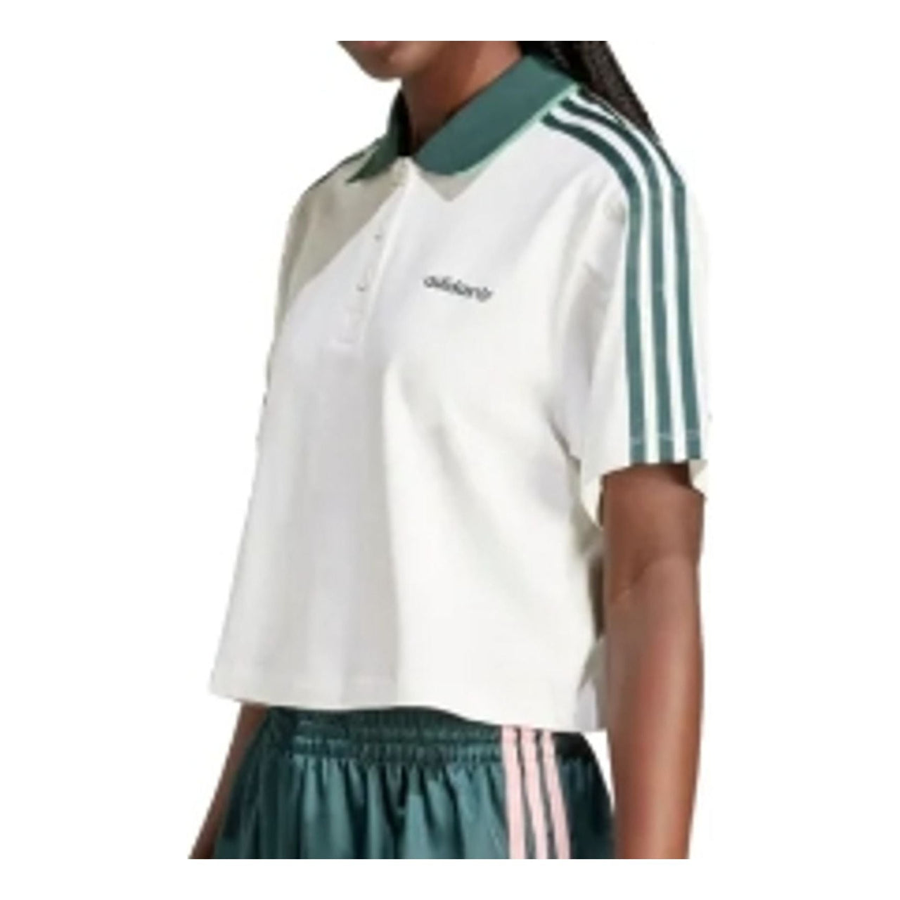 (WMNS) adidas Loose Crop Polo Shirt Asia Sizing 'White' IX3555