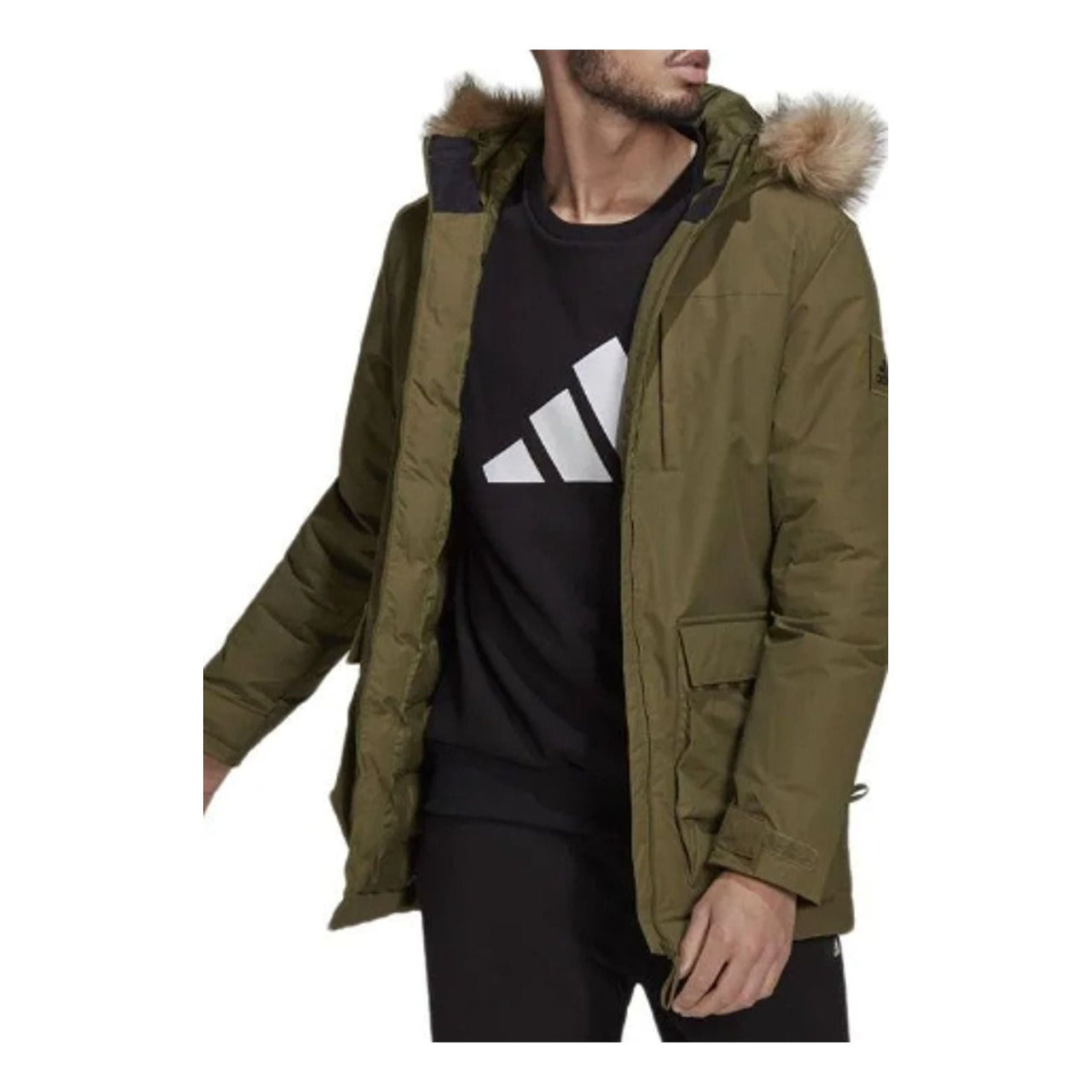 adidas Utilitas Hooded Parka Jacket Asia Sizing 'Tan' GT1700