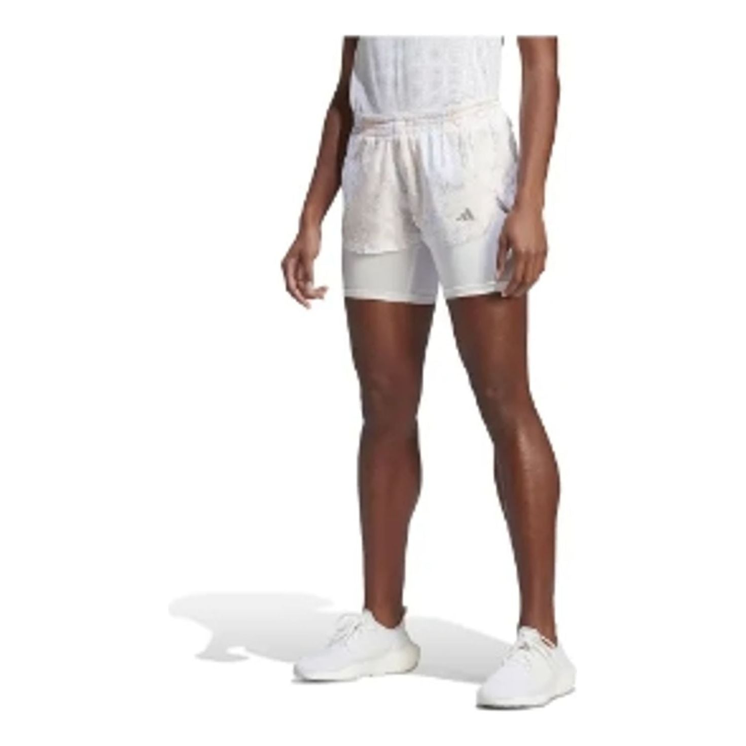 (WMNS) adidas Run Fast 2-in-1 Shorts Asia Sizing 'White' HS8614