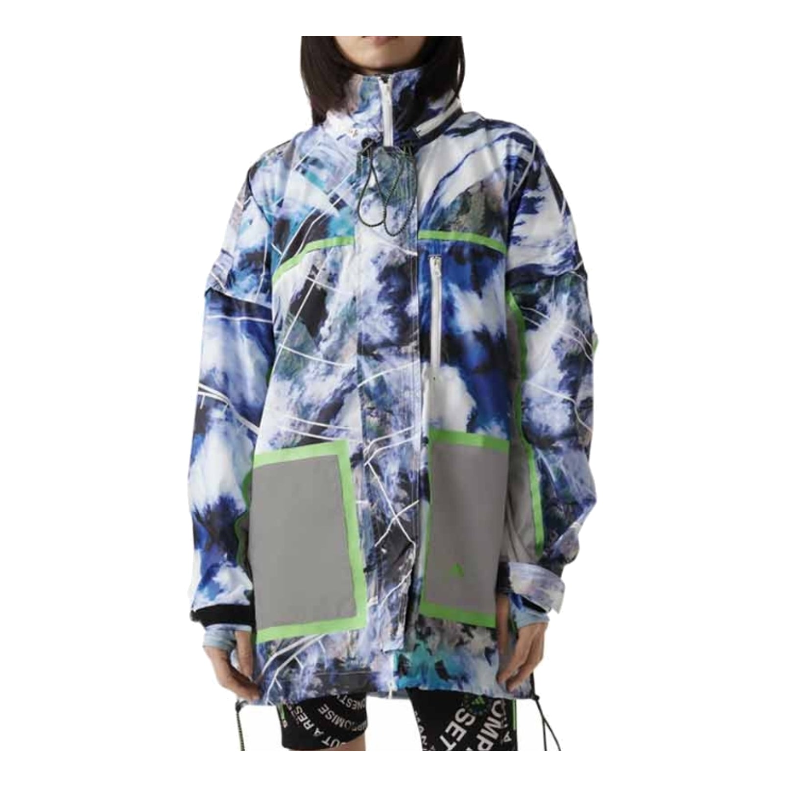 (WMNS) adidas by Stella McCartney TrueNature Packable Jacket Printed Asia Sizing 'White Blue' HT1122