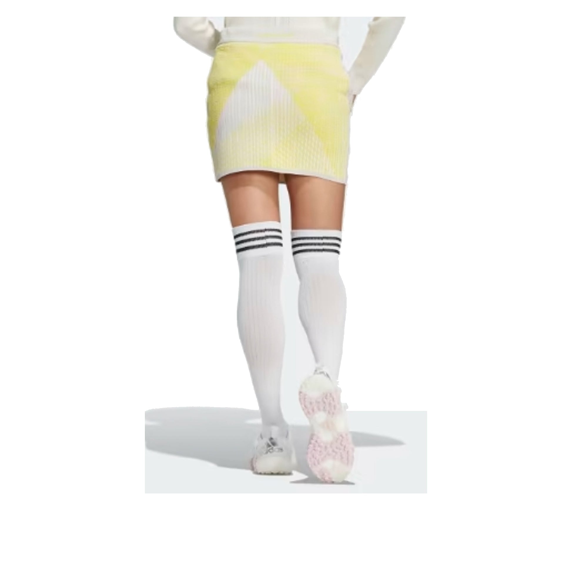 (WMNS) adidas Statement Primeknit Skirt Asia Sizing 'Yellow White' HG1689