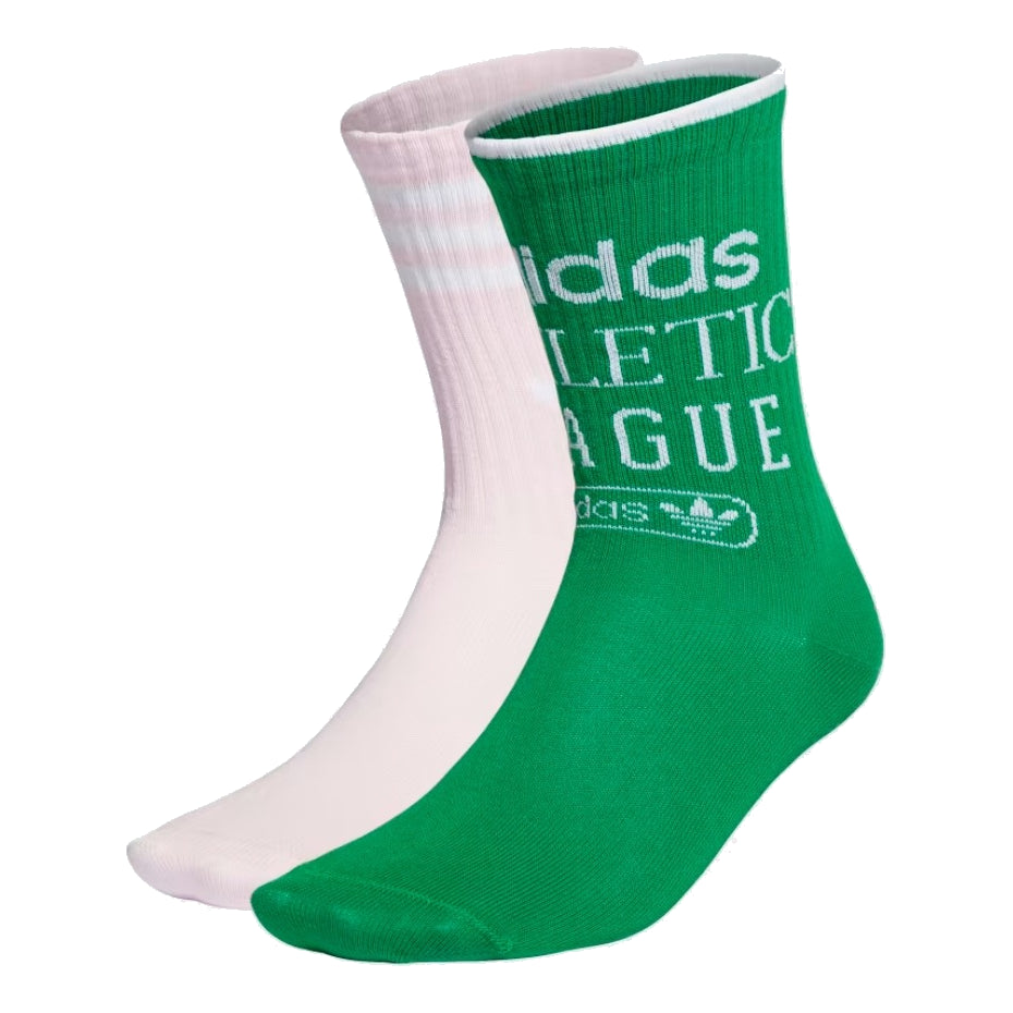 (WMNS) adidas Retro Luxury Socks 2 Pairs 'Green Pink' HI4920