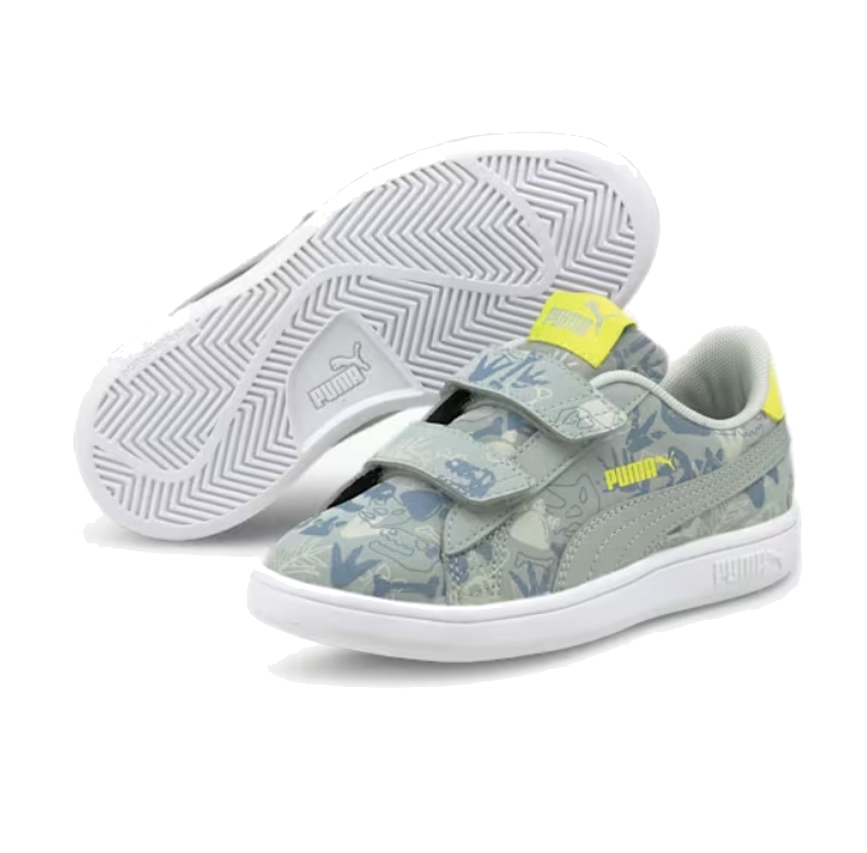 (GS) PUMA Smash V2 'Grey White Green' 368792-02
