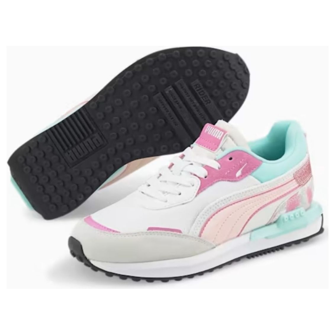 (GS) PUMA City Rider Fly-Mingo 'White Pink' 385638-01