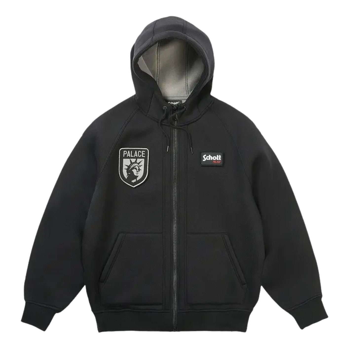 Palace x Schott Bonded Fleece Hood 'Black' P30HD064
