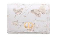 DIOR Caro Cow Leather Wallet Extra Small Women's White