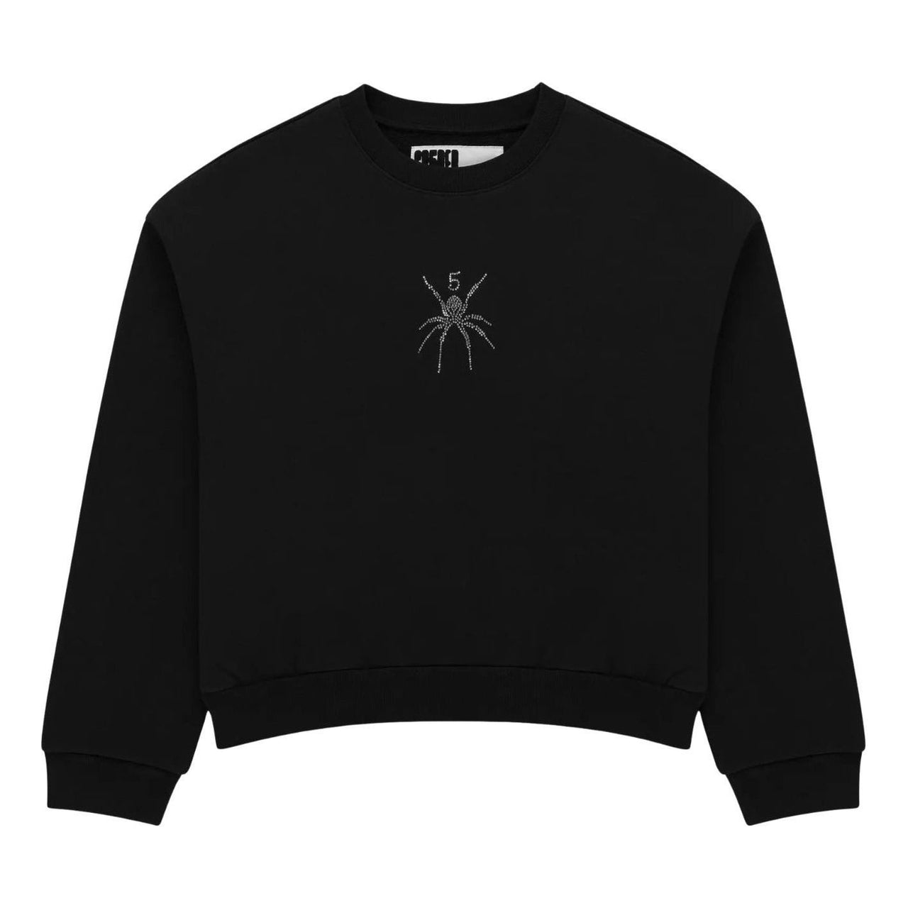Sp5der Rhinestone Tm Crewneck 'Black' ST028SS26BLK