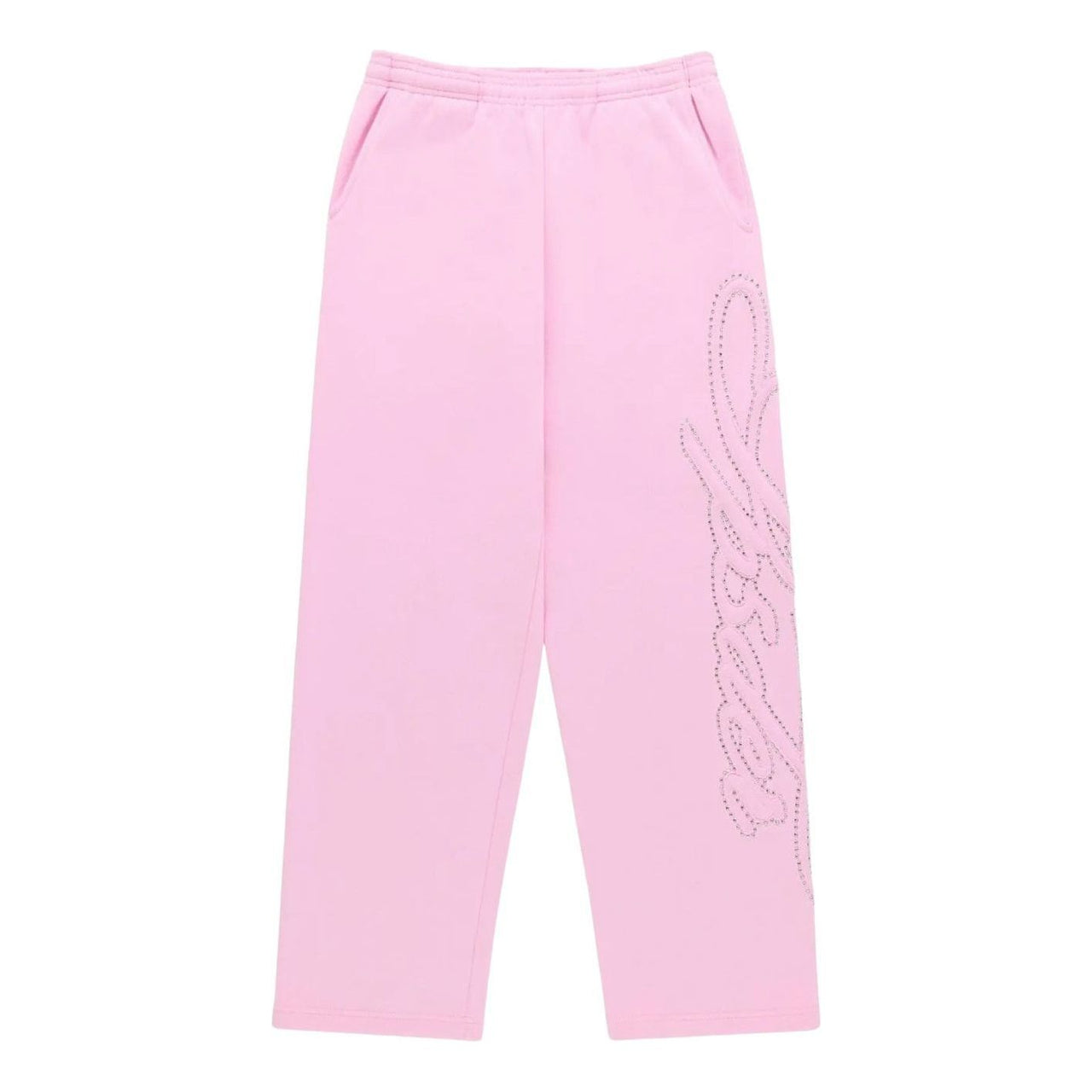Sp5der Rhinestone Script Wide Leg Sweatpant 'Light Pink' SB007SS26LPK