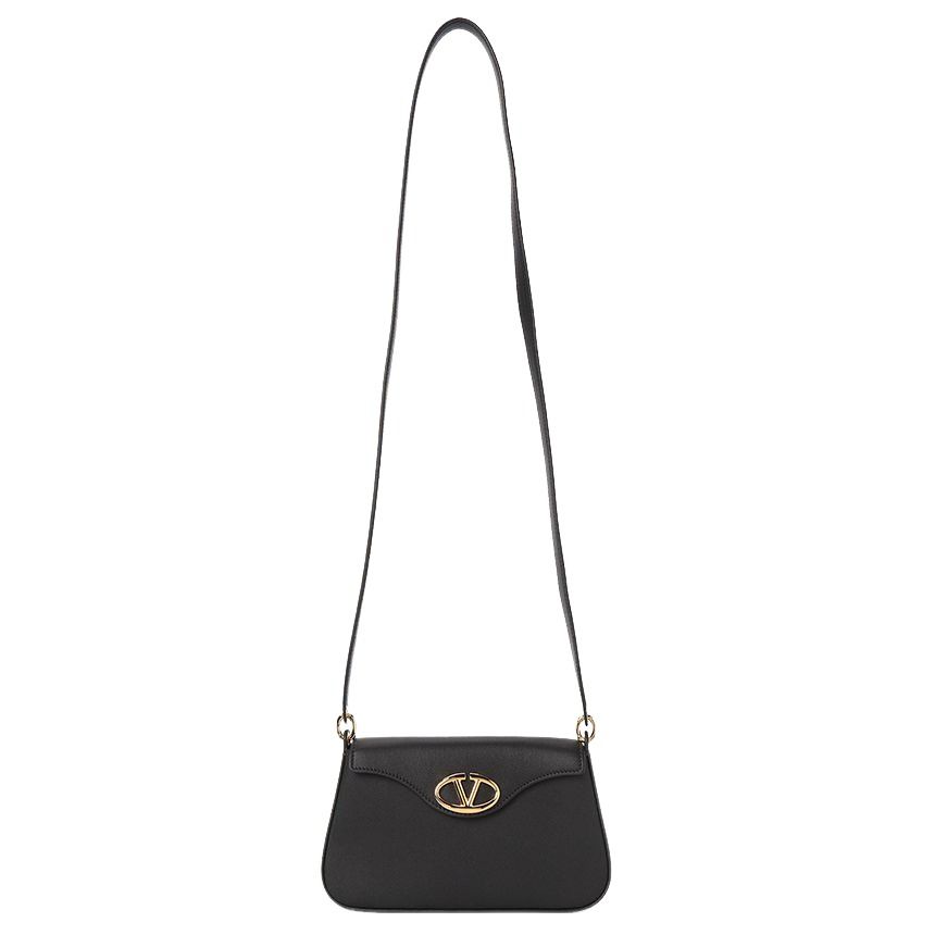 (WMNS) Valentino FW24 V Logo Signature Leather Shoulder Bag 'Black' P0AD4MIM0NO