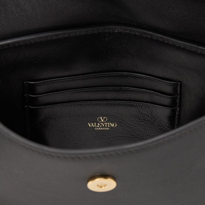 (WMNS) Valentino FW24 V Logo Signature Leather Shoulder Bag 'Black' P0AD4MIM0NO