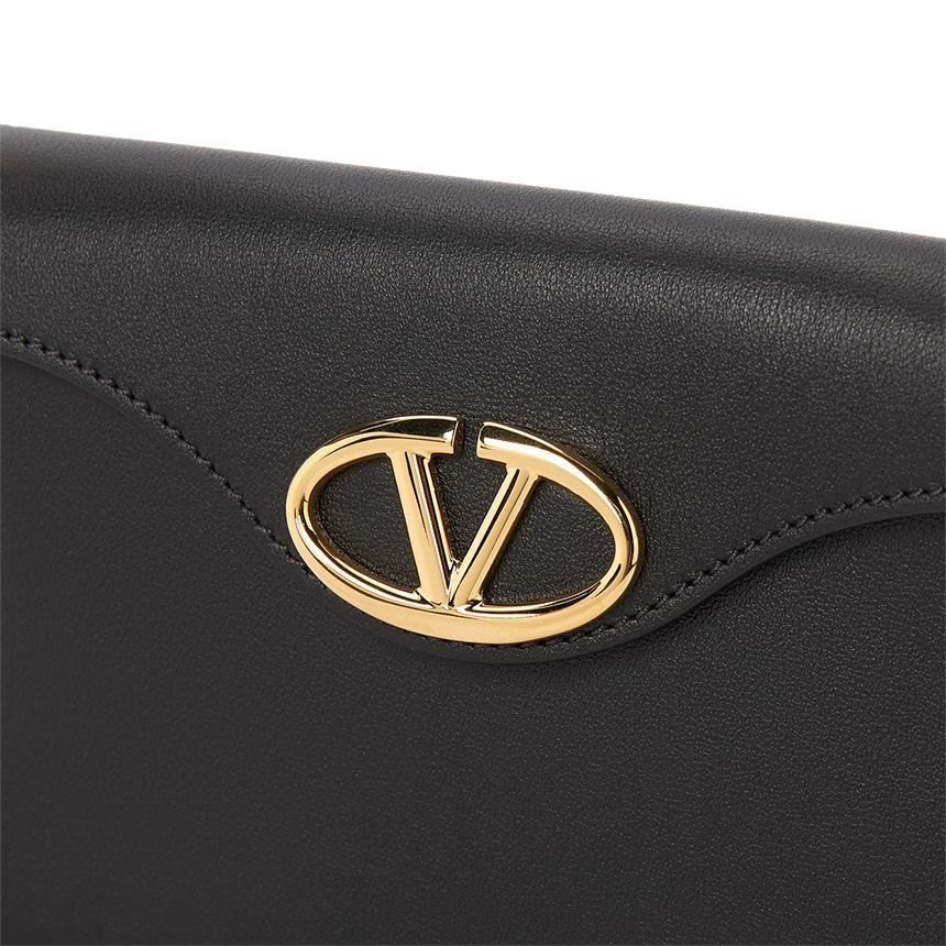 (WMNS) Valentino FW24 V Logo Signature Leather Shoulder Bag 'Black' P0AD4MIM0NO