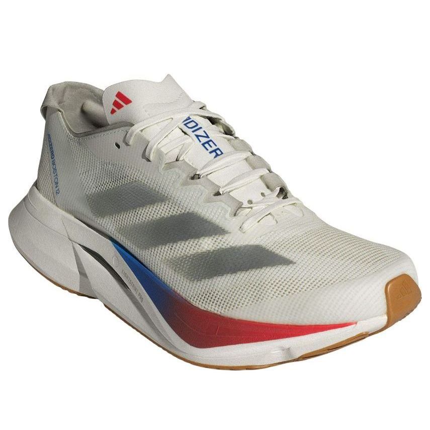 (WMNS) adidas Adizero Boston 12 'Core White Matte Silver Pure Ruby' JI4480