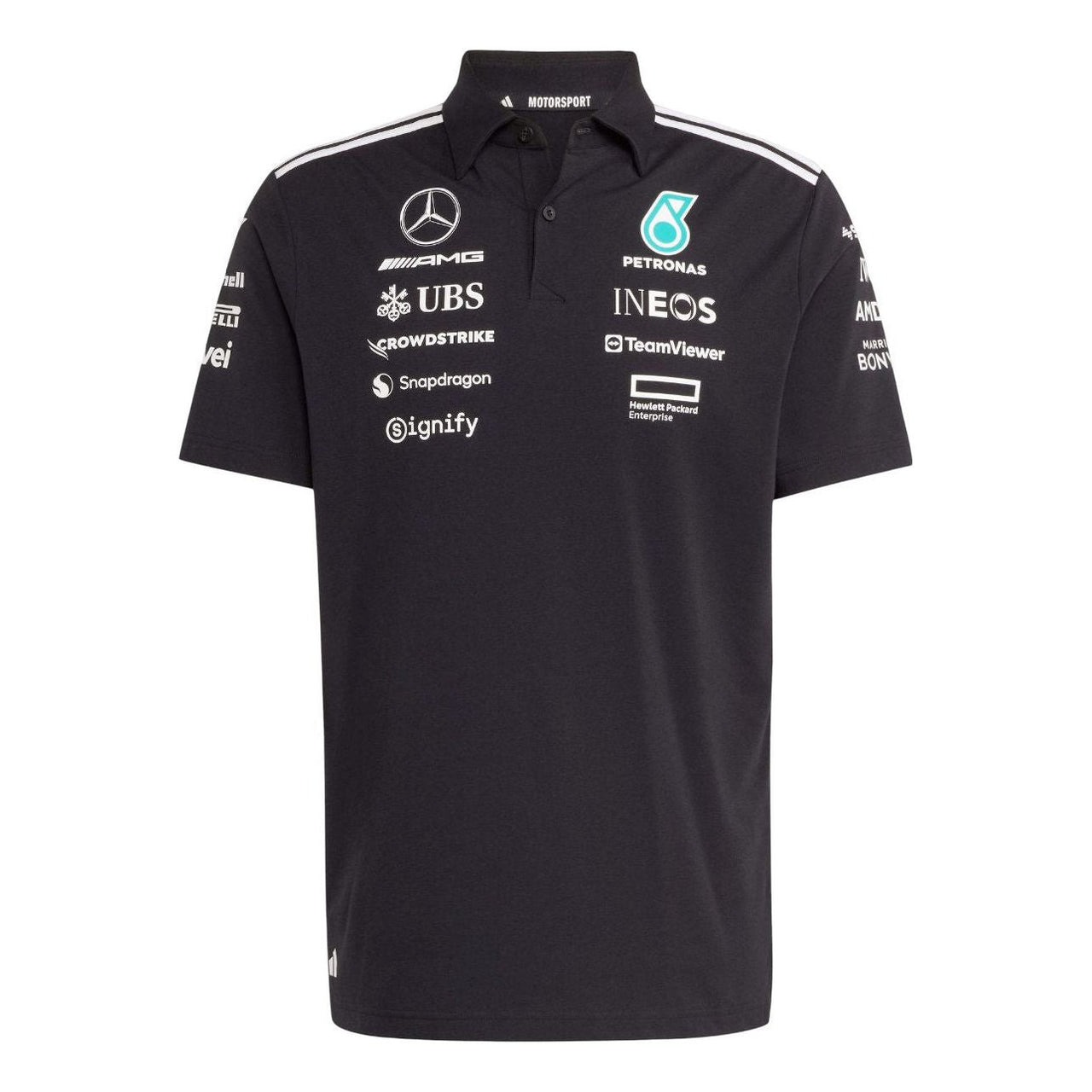 adidas Mercedes AMG Petronas Formula One Team Polo Shirt Asia Sizing 'Black' JW5391