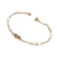DIOR Resin Metal Crystal Bracelets Women's Gold