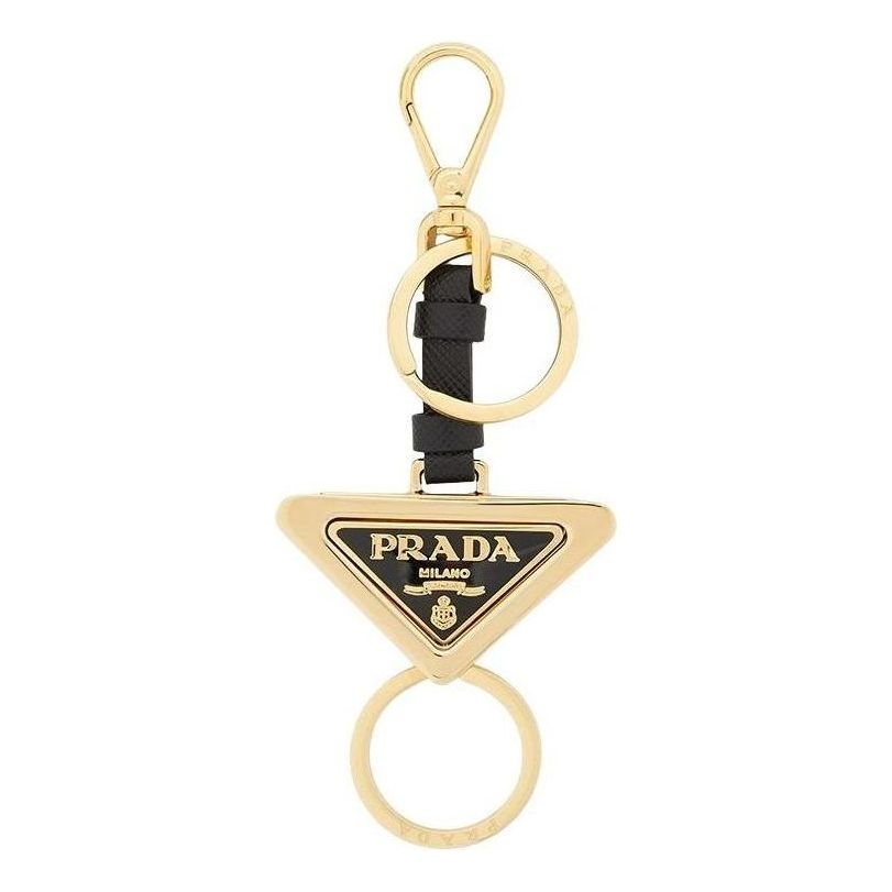 PRADA FW24 Key Ring 'Black Gold' 1PS059-66A-F019F